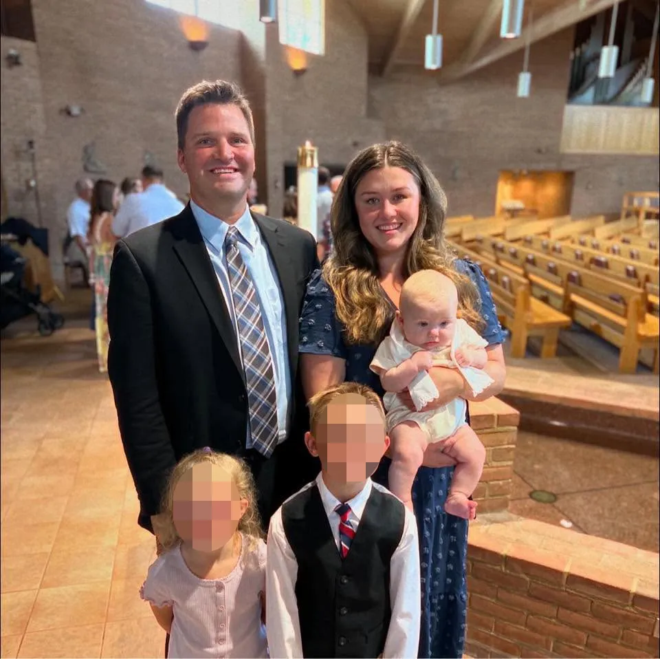 Corie Walsh with her family.