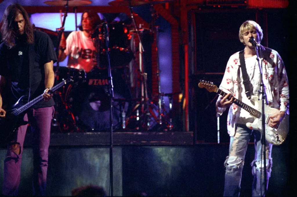 Nirvana performing at the 1992 MTV Video Music Awards.