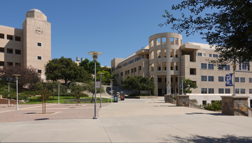 Deserted campus of California State University San Marcos.