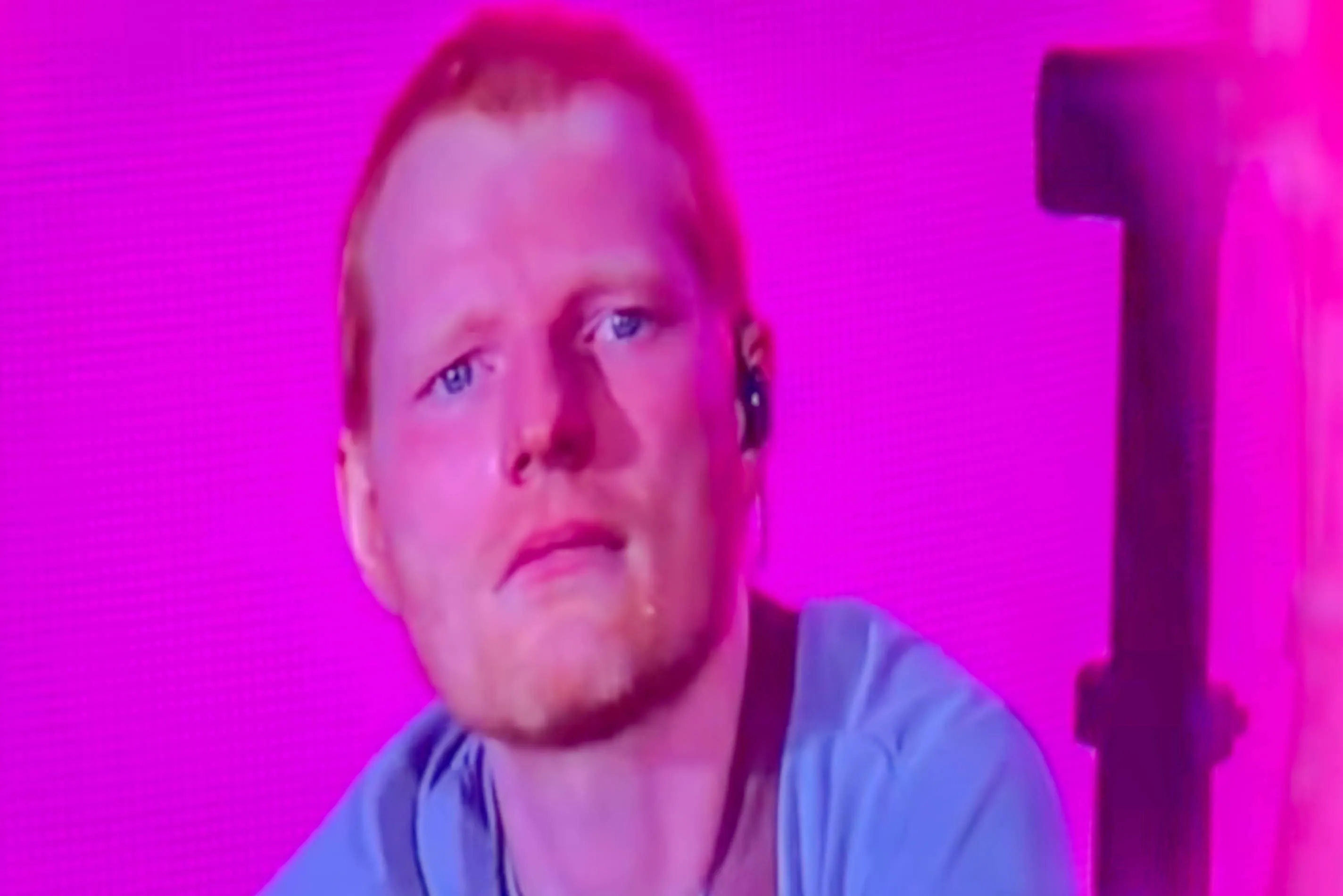 Ed Sheeran in tears during a concert in Philadelphia.