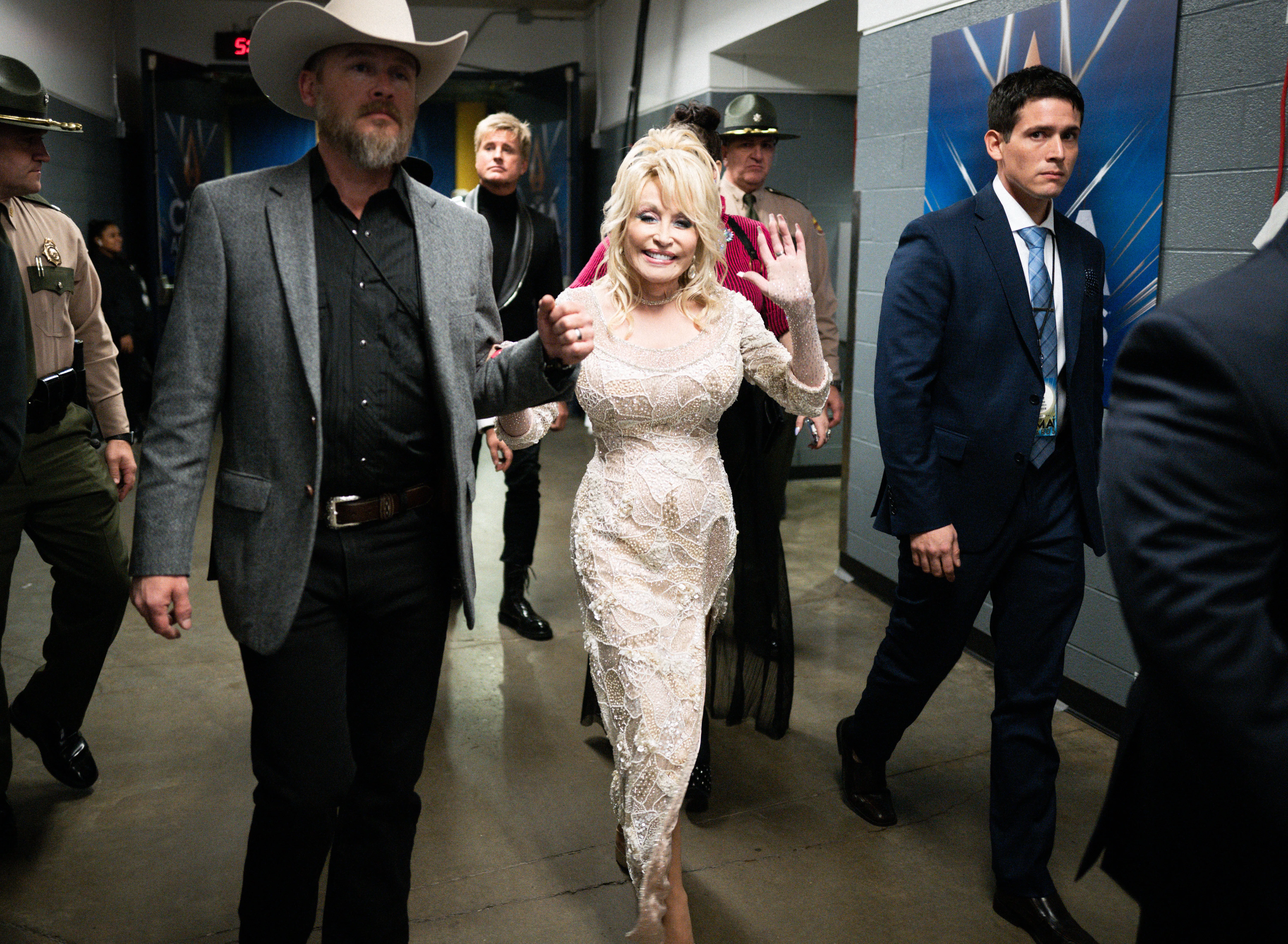 Bryan Seaver and Dolly Parton at the 2019 CMA Awards