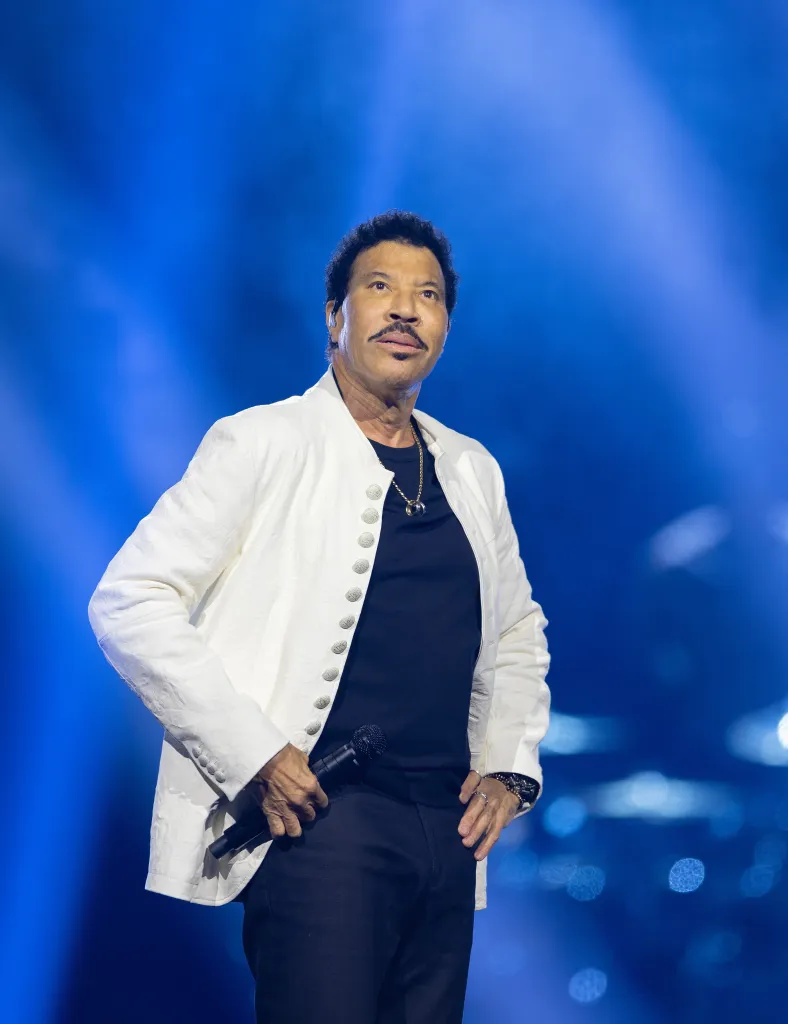 Lionel Richie performing on stage at The O2 Arena.