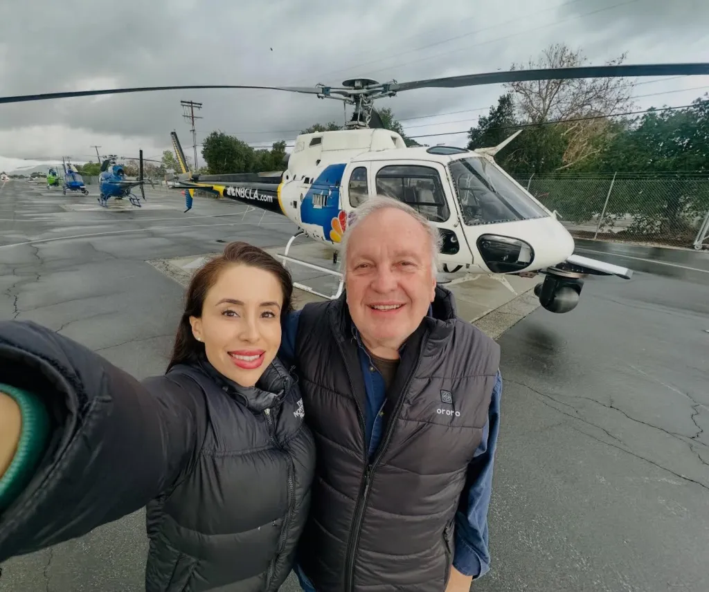 An NBC4 helicopter carrying reporter Eliana Moreno and pilot George Marciniw crashed in a fiery wreck in Los Angeles.
