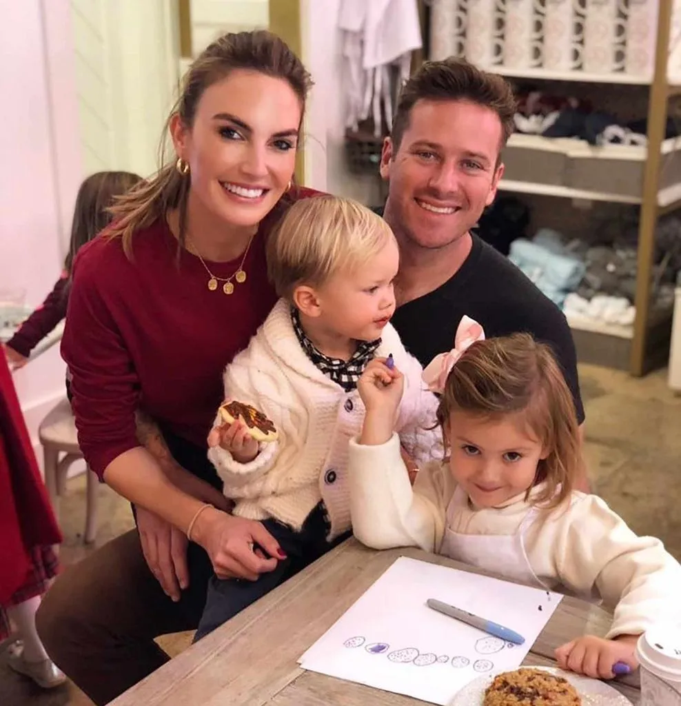 Elizabeth Chambers and Armie Hammer with their kids Harper and Ford.
