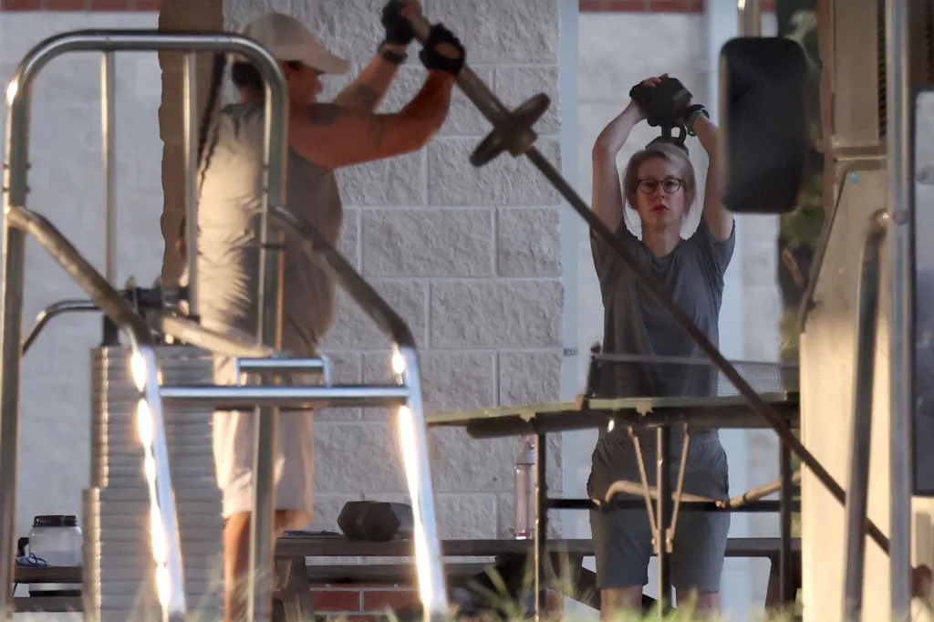 Elizabeth Holmes working out at FPC Bryan prison.