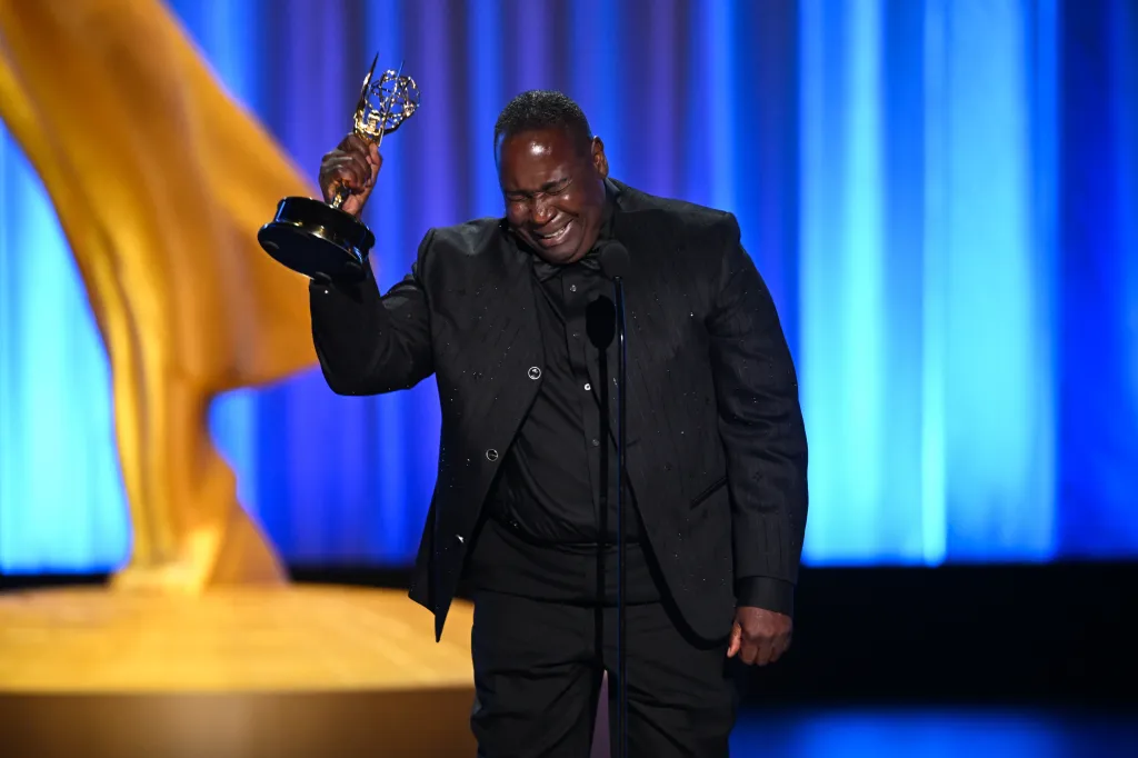 Ernest Harden Jr. accepts the Emmy for Outstanding Guest Actor in a Drama Series for 