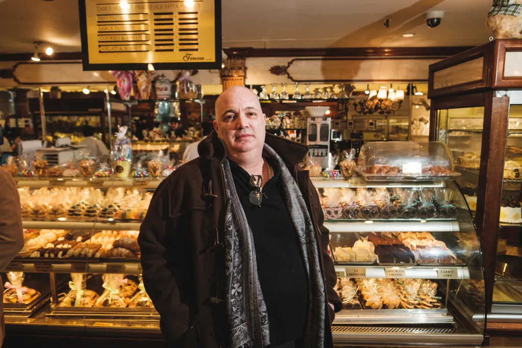 Ernest Lepore, CEO and President of Ferrara, stands in his Little Italy pastry shop.