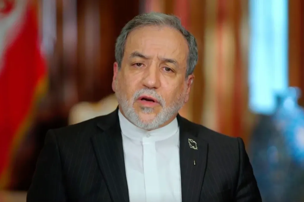 Foreign Minister of Iran Abbas Araghchi speaking during an interview.
