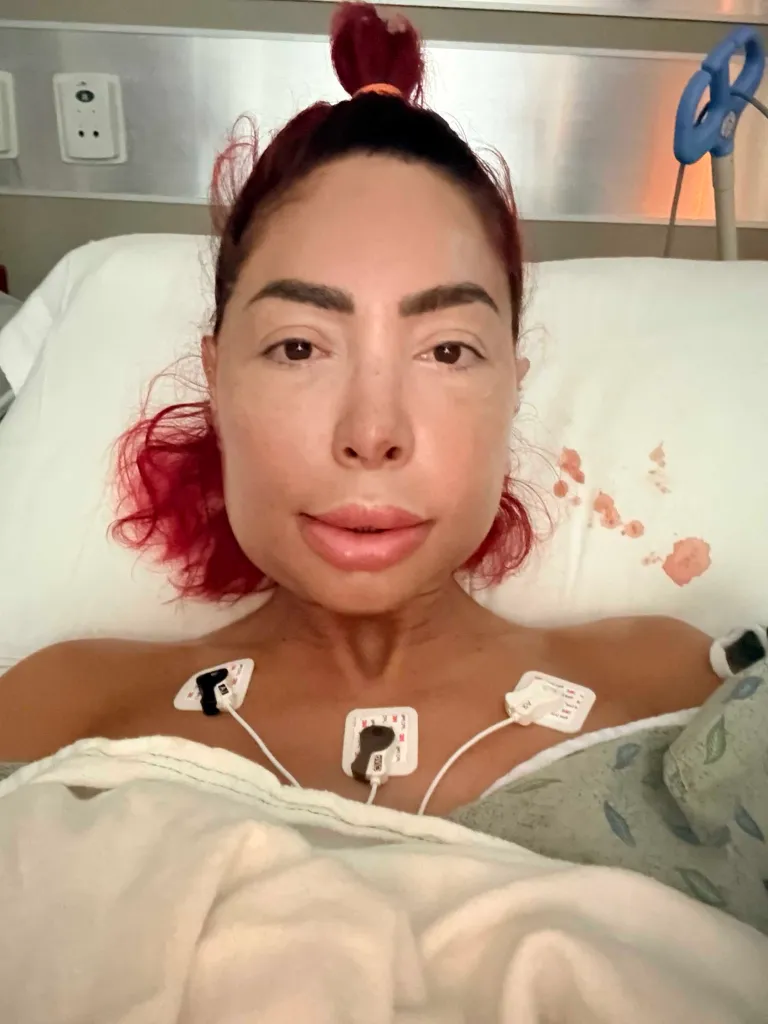 Farrah Abraham is seen recovering after having major jaw surgery.
