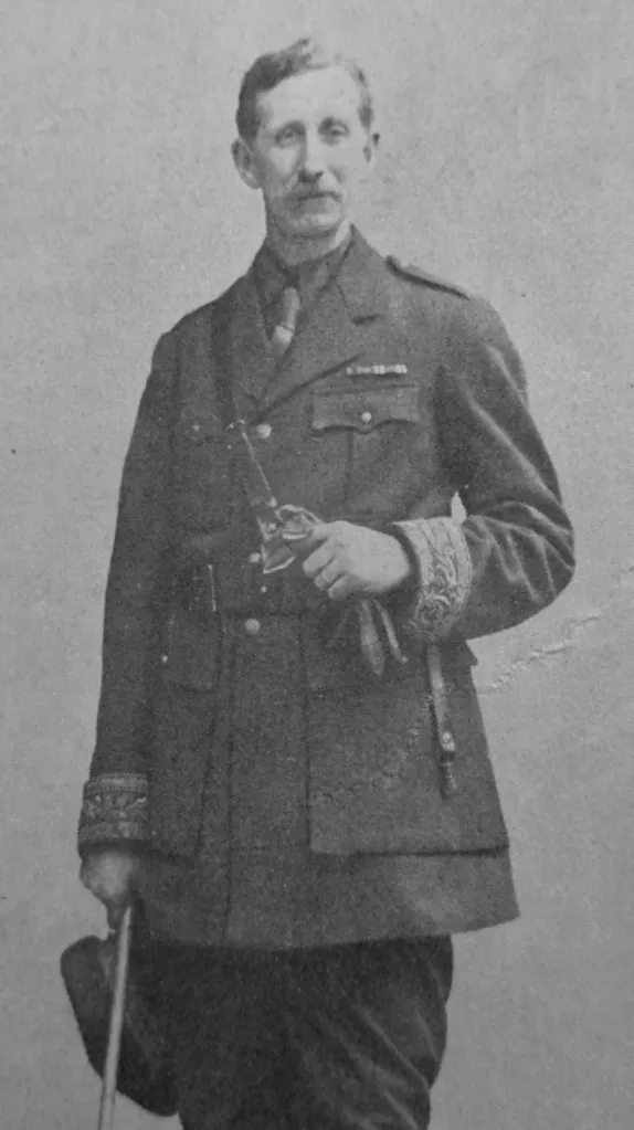 François Georges-Picot in military uniform holding a cane and sword.