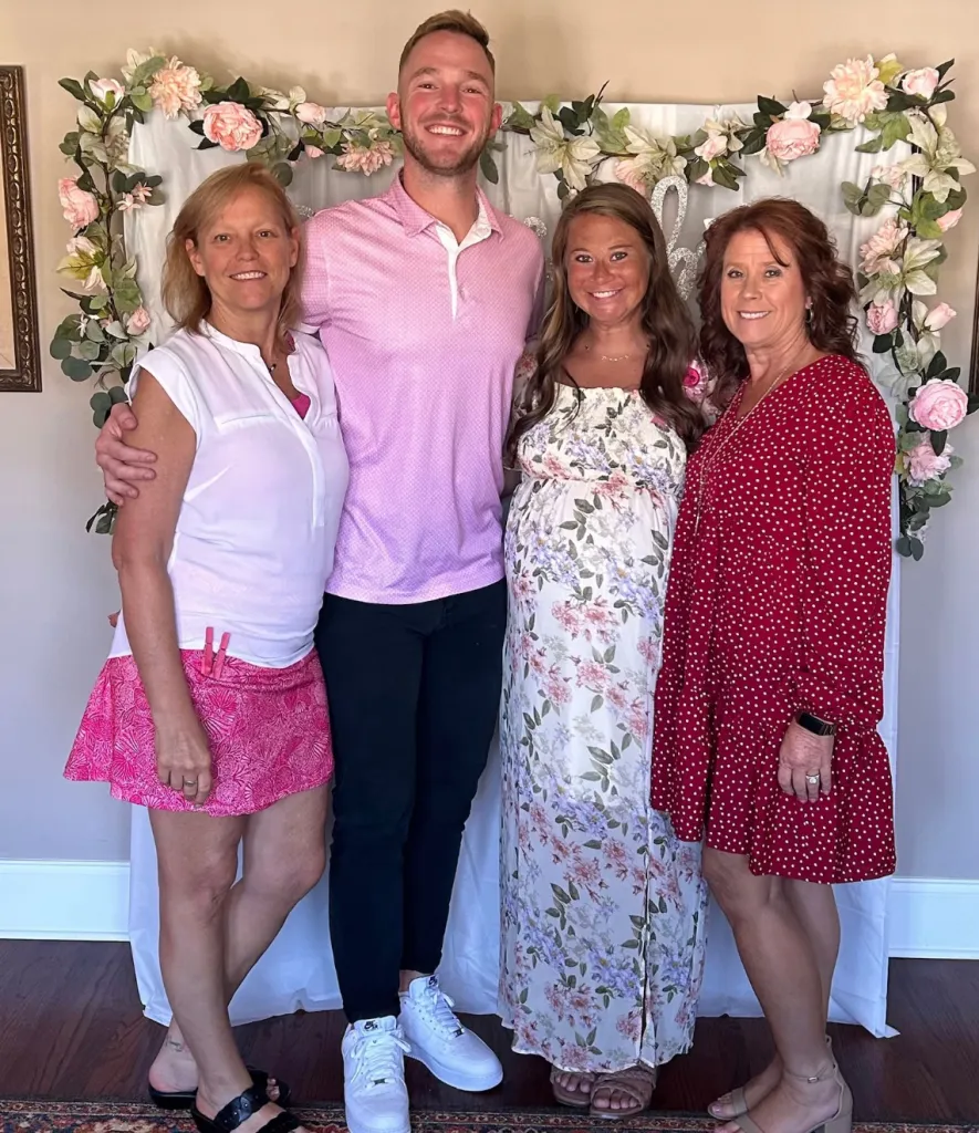 Mary Sorensen (far left) with her son and daughter, and another woman.