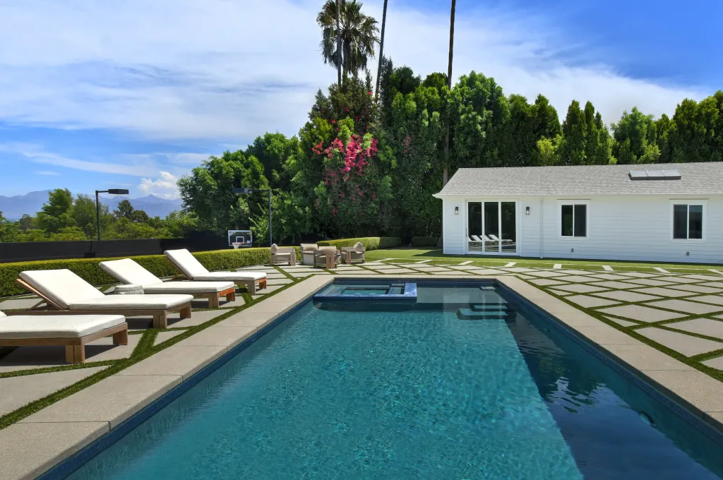 Chilling by the pool.