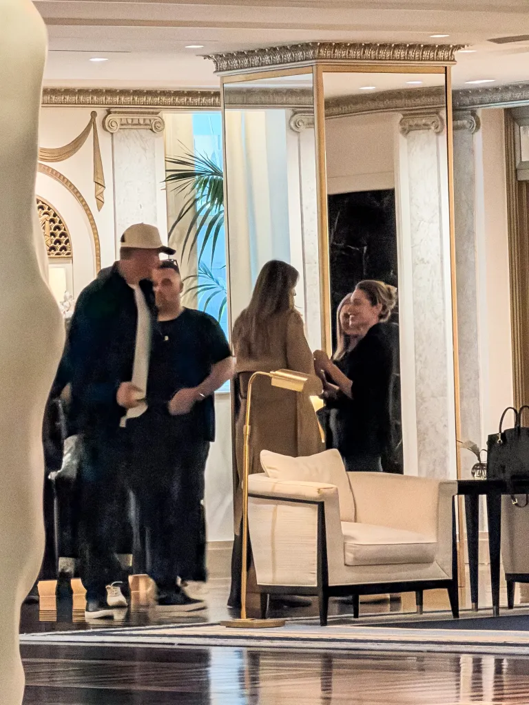 Guests gather in the Waldorf Astoria lobby where Alina Habba and Turhan Mildon are reportedly getting married.