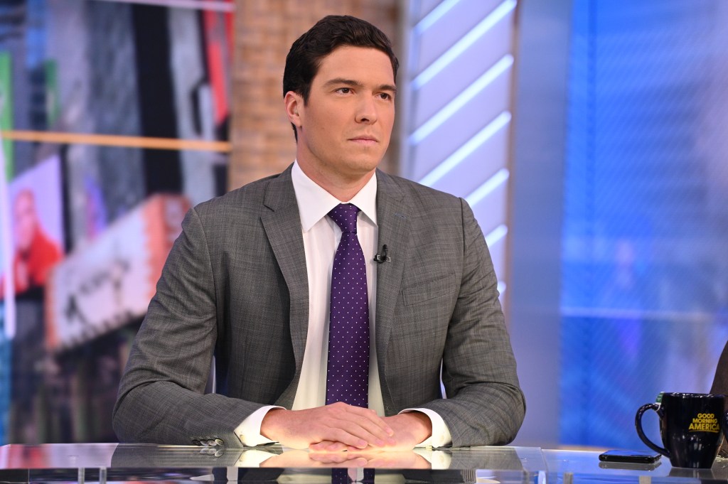 Will Reeve seated at a desk on Good Morning America.