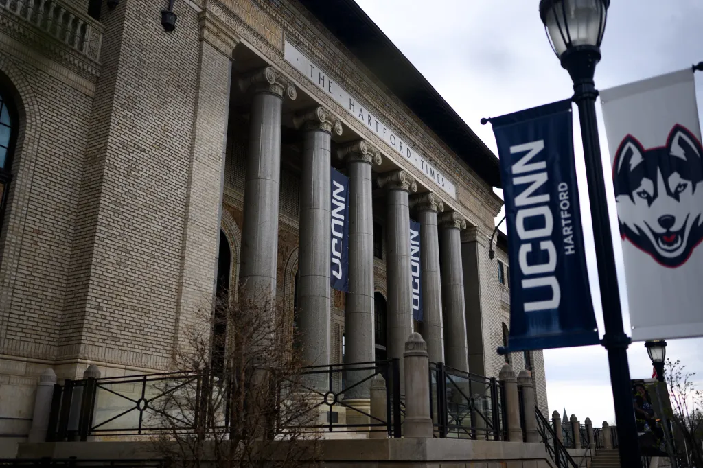 The UConn Hartford campus building in Hartford, Connecticut, with 