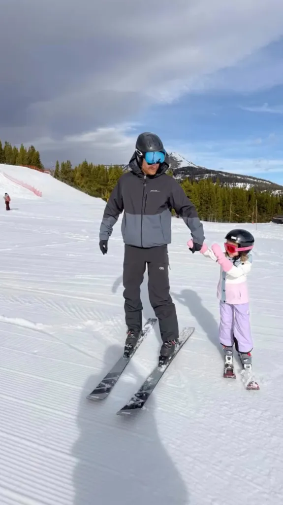 Prince Harry skiing with Princess Lilibet.