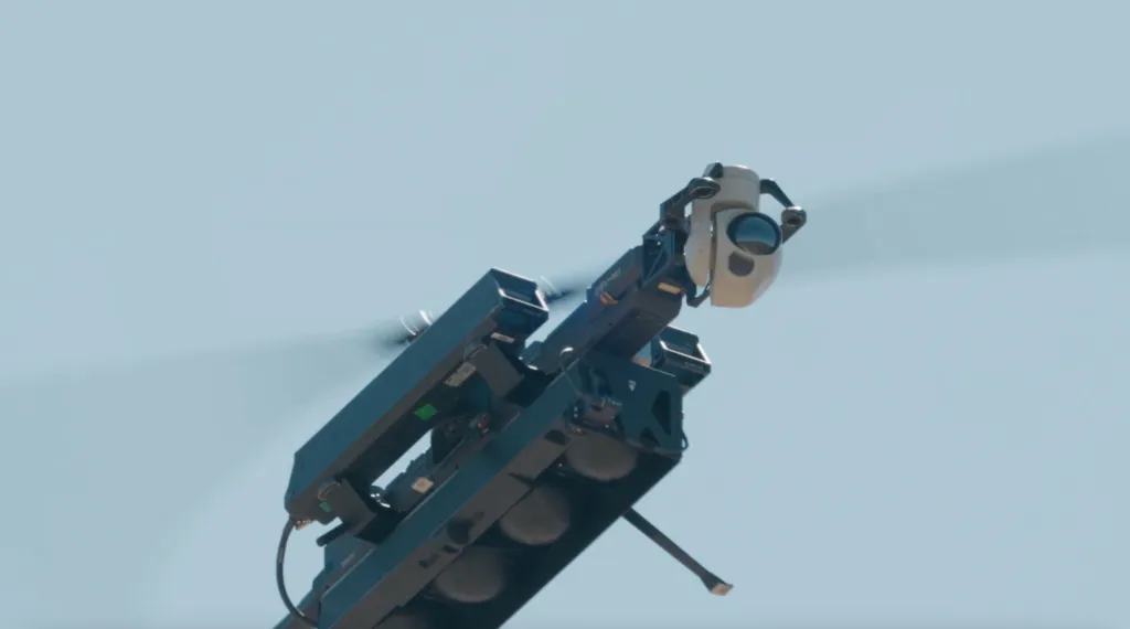 Drone with AI-powered thermal vision in the sky.