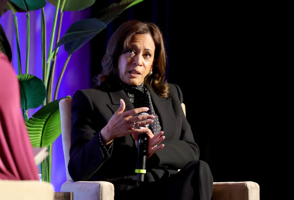 Kamala Harris speaking at the Public Counsel Awards Dinner.