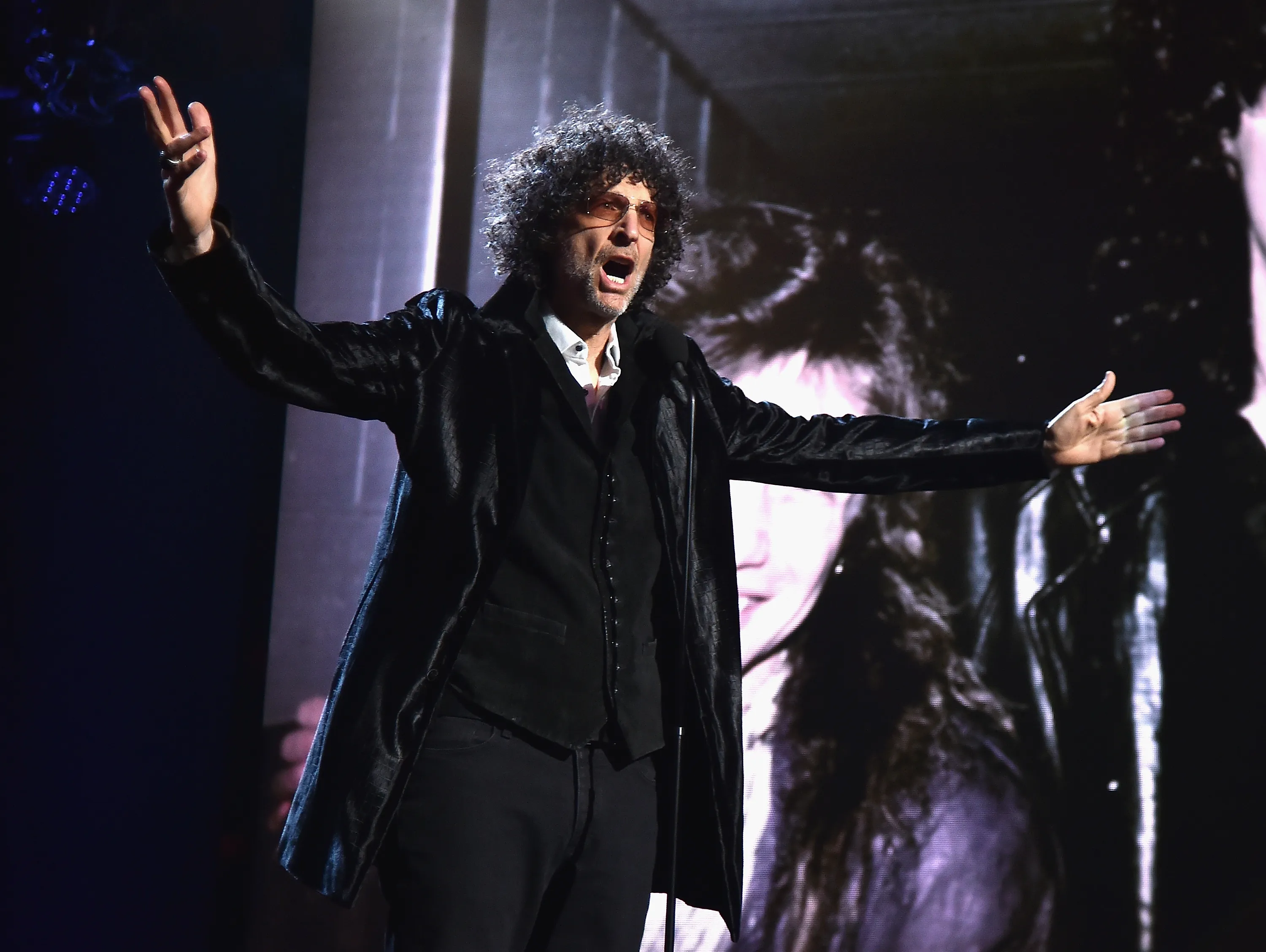 Howard Stern speaks during the 33rd Annual Rock & Roll Hall of Fame Induction Ceremony.