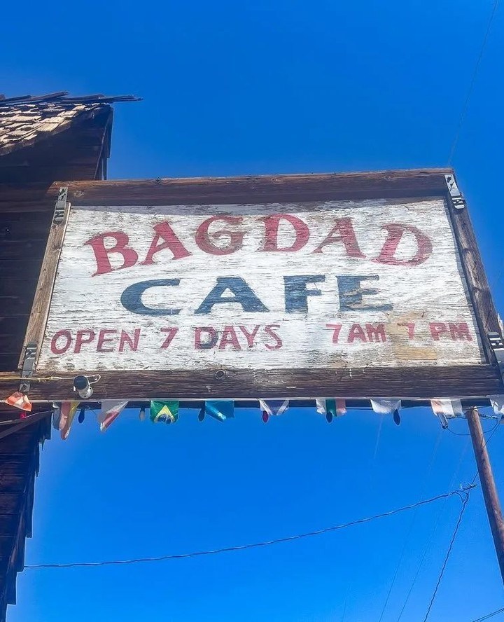 Bagdad Cafe sign, a Route 66 icon, in California.