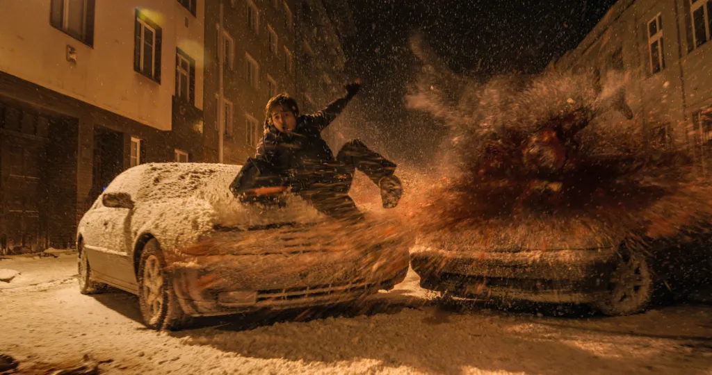 Austin Abrams in a scene from 