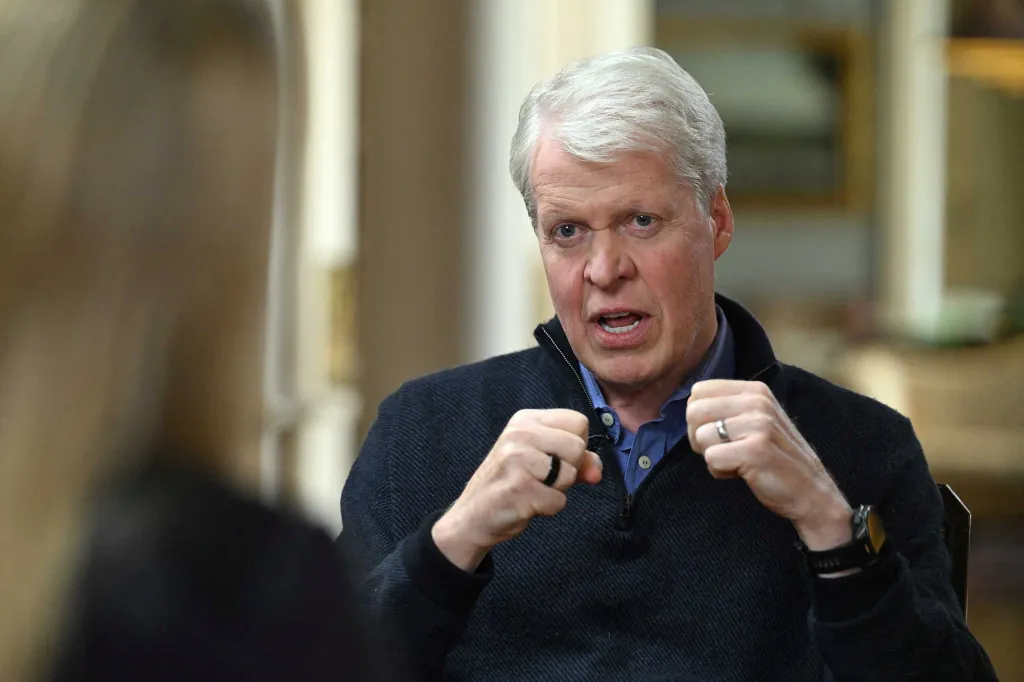 Charles Spencer, Princess Diana's brother, during an interview at the Althorp Estate.