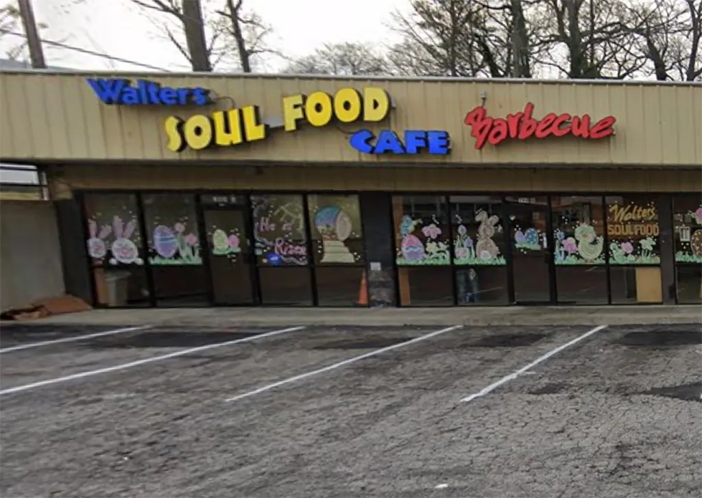 Exterior of Walter's Soul Food Cafe in Atlanta, with 