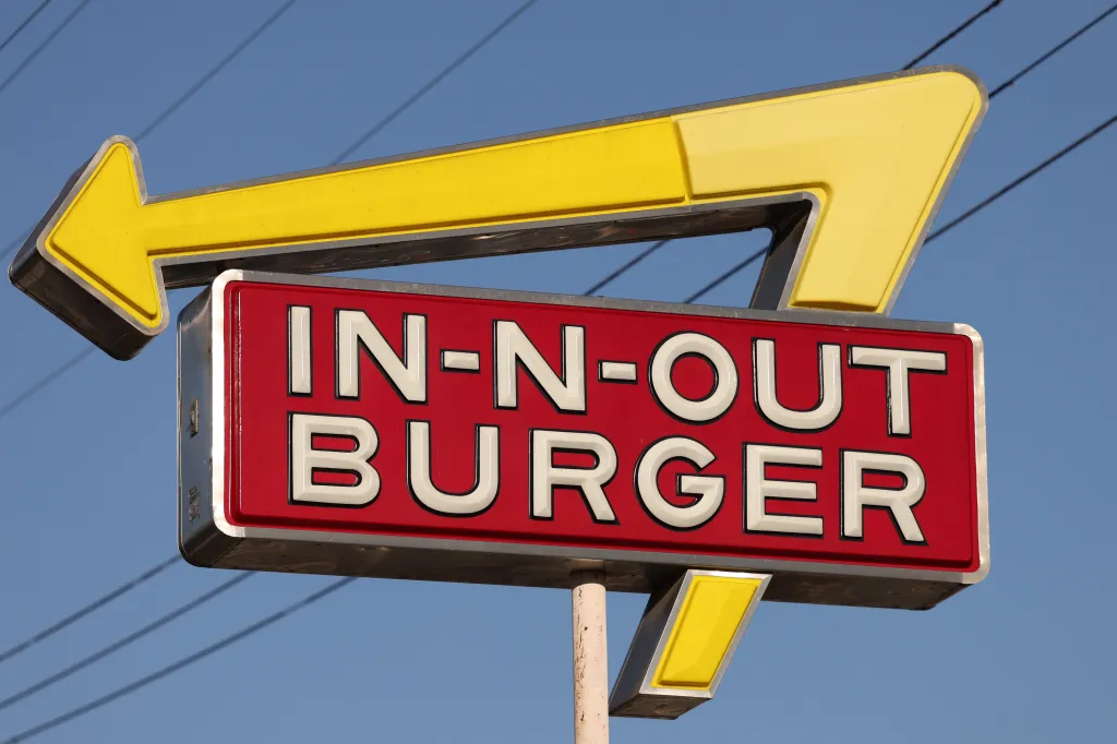 In-N-Out Burger sign in Culver City, California.