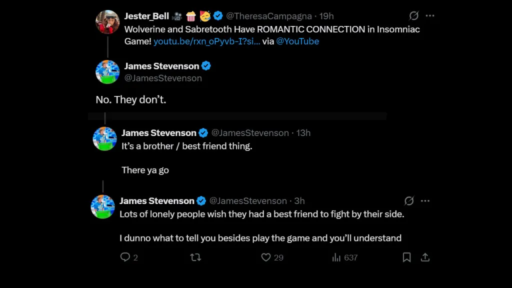 Insomniac Games Responds to Marvel's Wolverine Romance Backlash