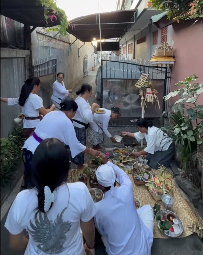 A purification ceremony is held at the site of the incident.