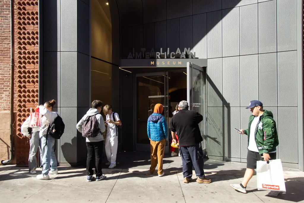 People gathering outside the Italian American Museum.