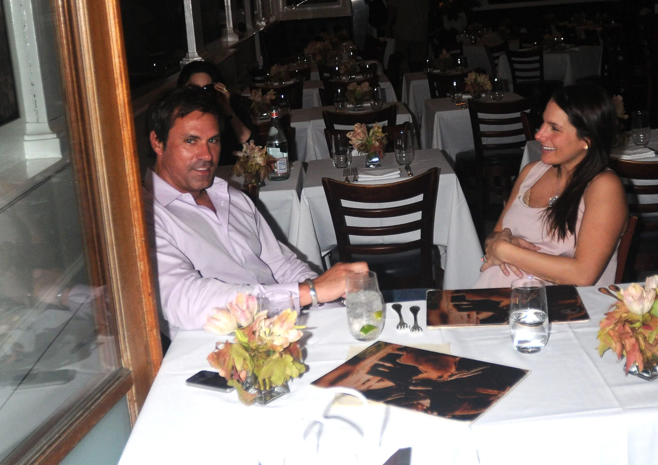 Ashley Dupree and TJ Earle at Nello's restaurant in New York City.