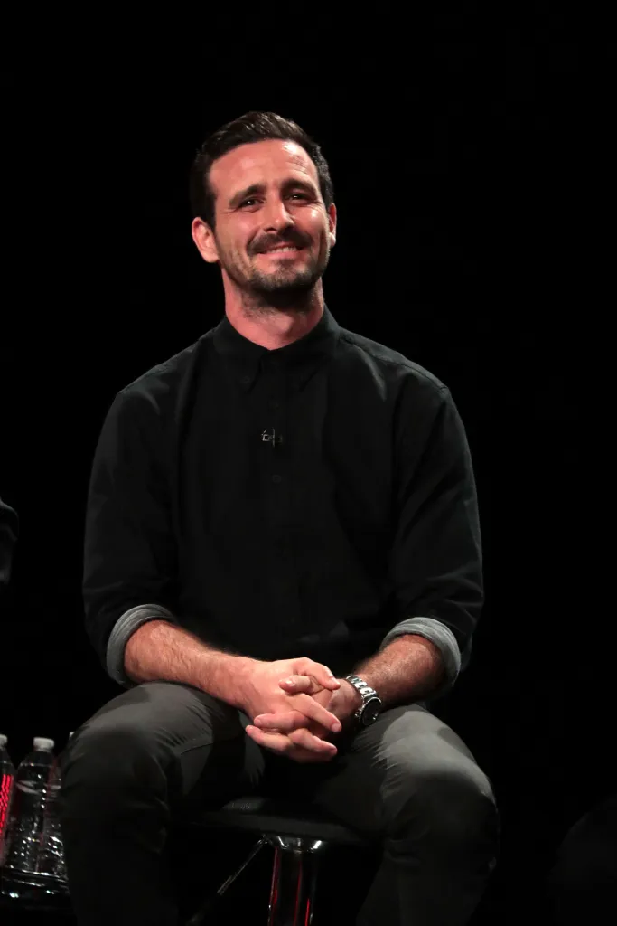James Ransone sitting at the 3rd annual ScareDiego event.