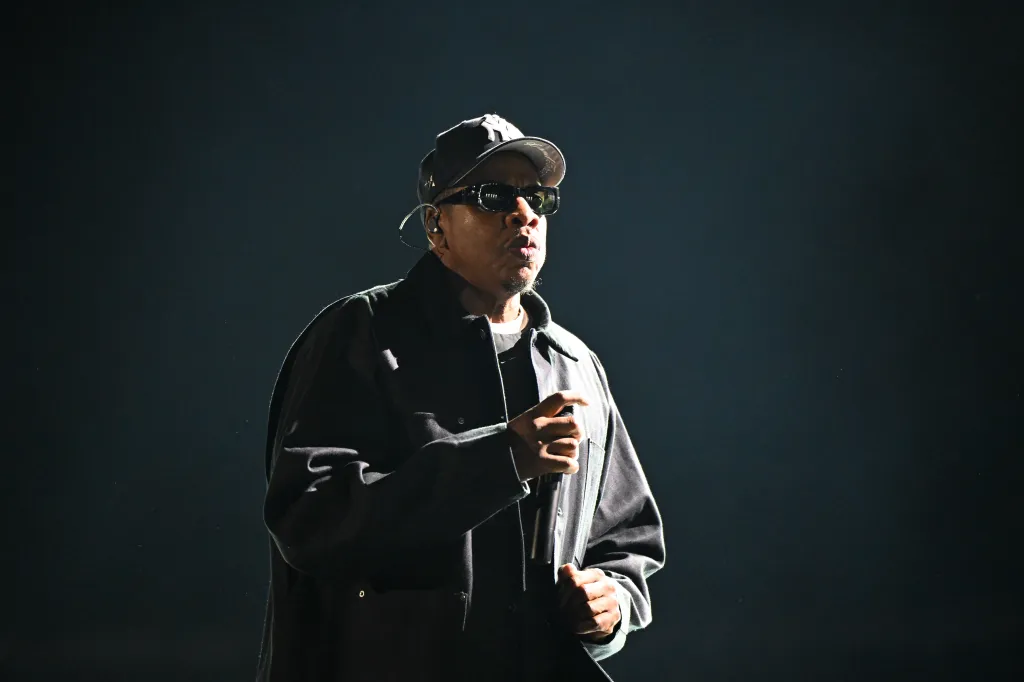 Jay-Z performing live at Stade de France in Paris.