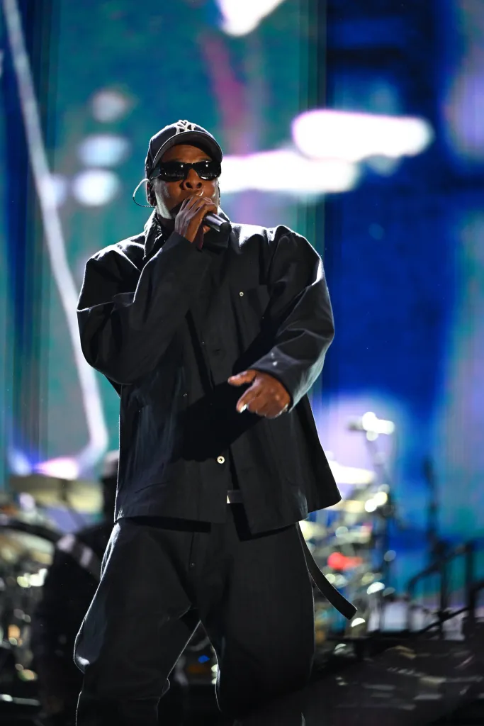 Jay-Z performing live on stage at Stade de France.