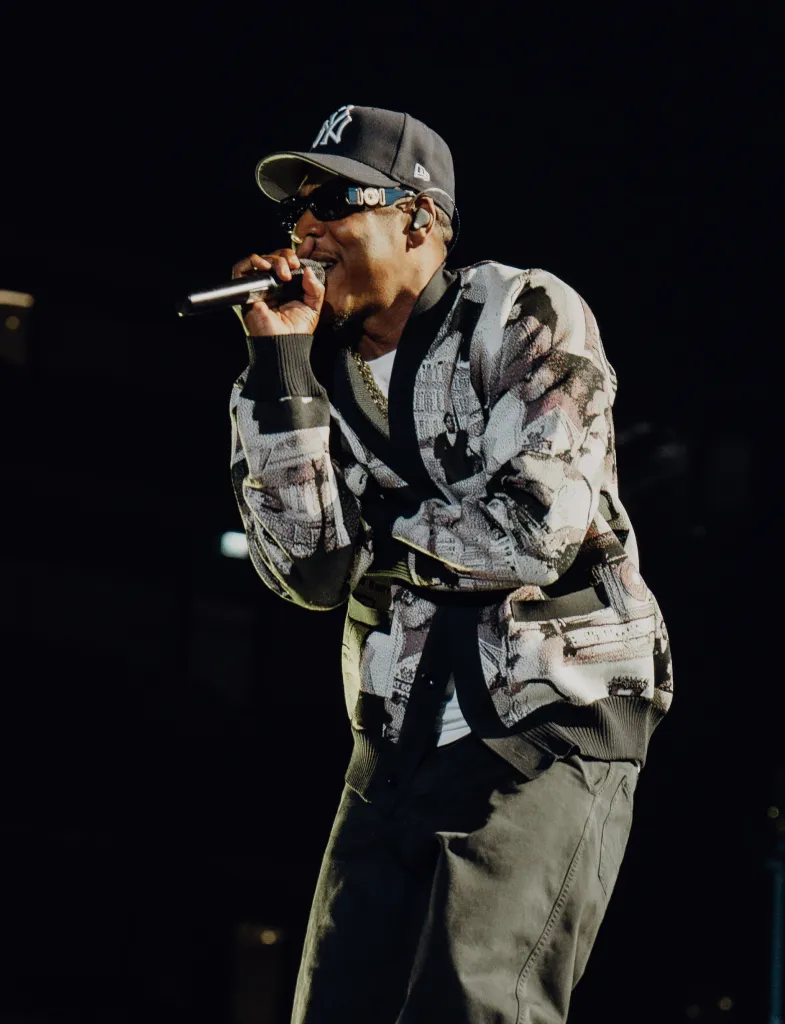 Jay-Z performing at Tottenham Hotspur Stadium.