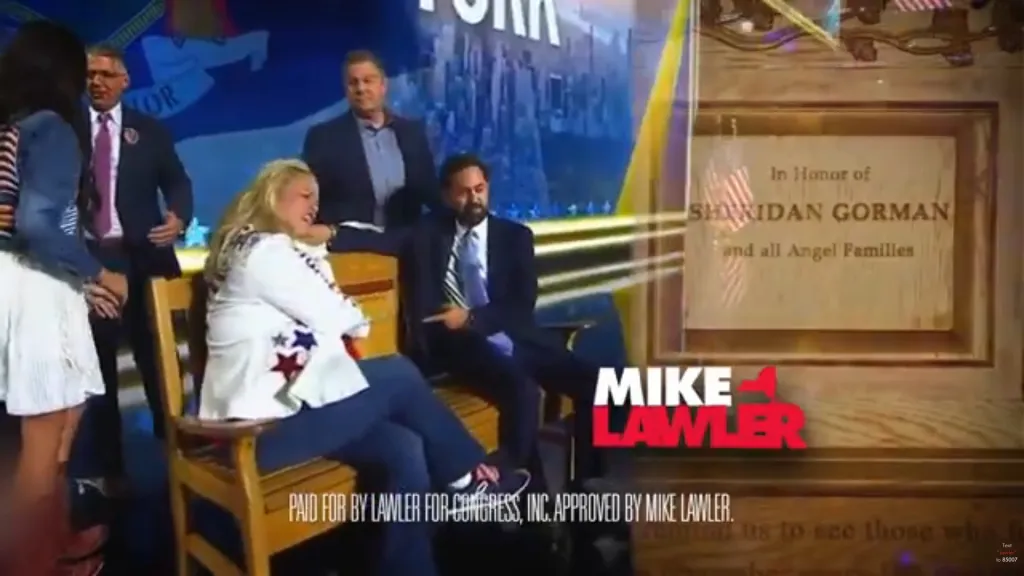 Jessica and Tom Gorman, parents of Sheridan Gorman, endorse Lawler in an advertisement.