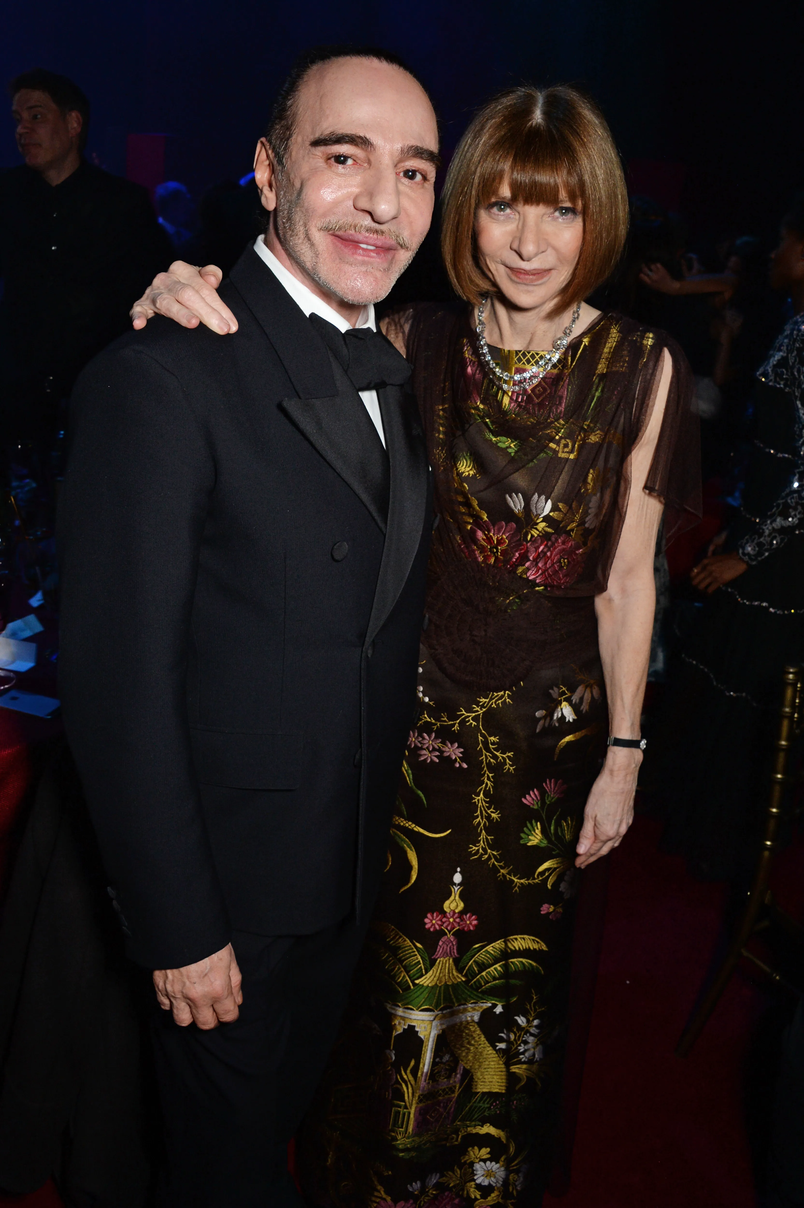 John Galliano and Anna Wintour pose at an after-party.