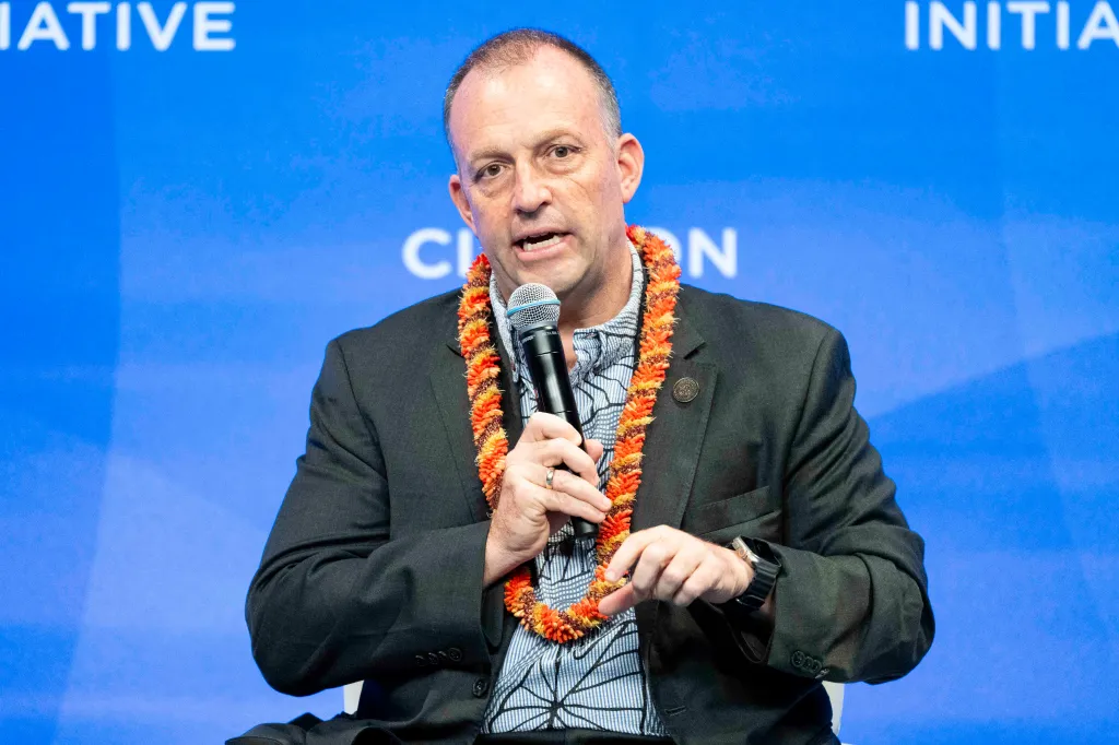 Hawaii Gov. Josh Green speaks at the Clinton Global Initiative Conference in New York City.