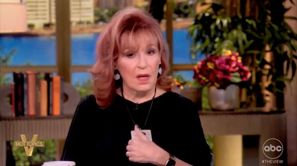 Joy Behar speaking on The View, gesturing with her right hand.