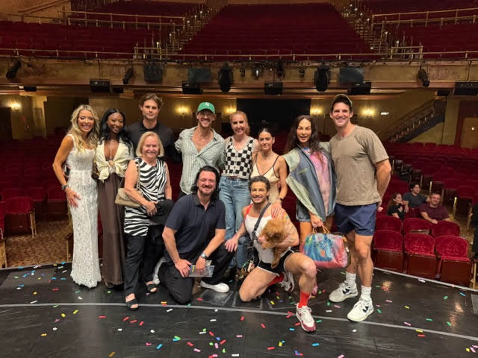Juliet Mayhew with the cast of 