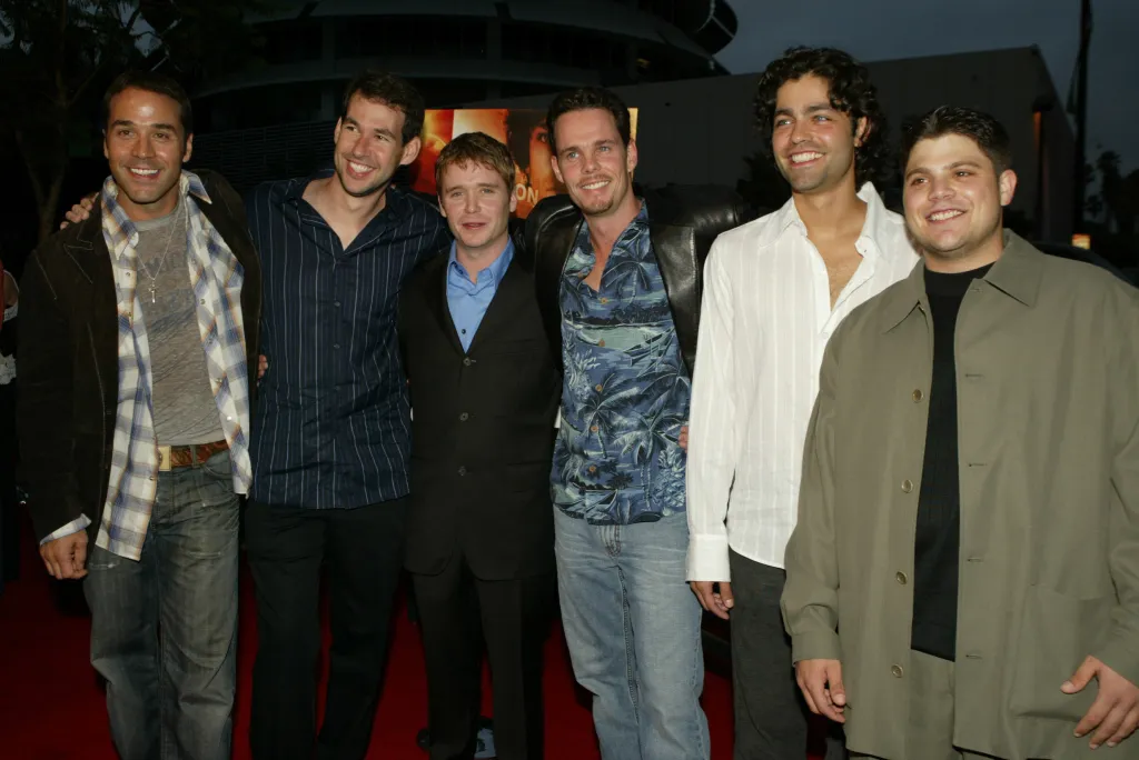 The cast of Entourage (Jeremy Piven, Doug Ellin, Kevin Connolly, Kevin Dillon, Adrian Grenier, and Jerry Ferrara) at the series premiere.
