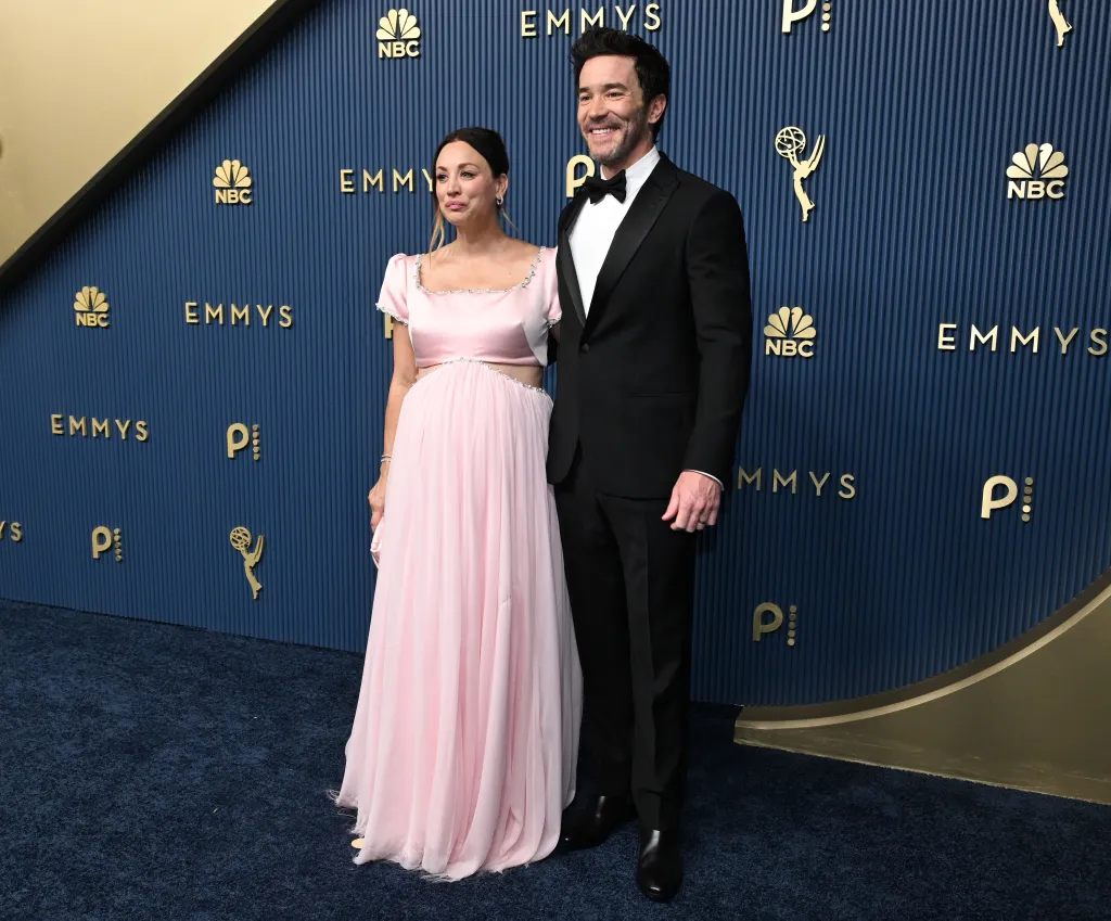 Kaley Cuoco and Tom Pelphrey at the 78th Primetime Emmy Awards.