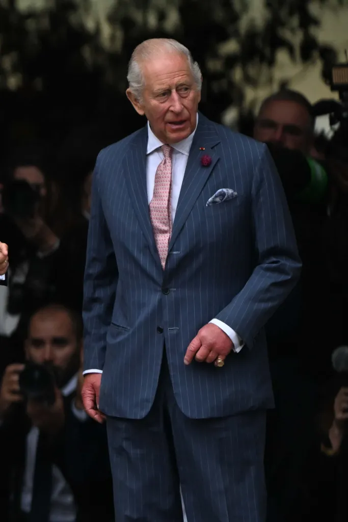 King Charles III at a Bayeux Tapestry exhibition.