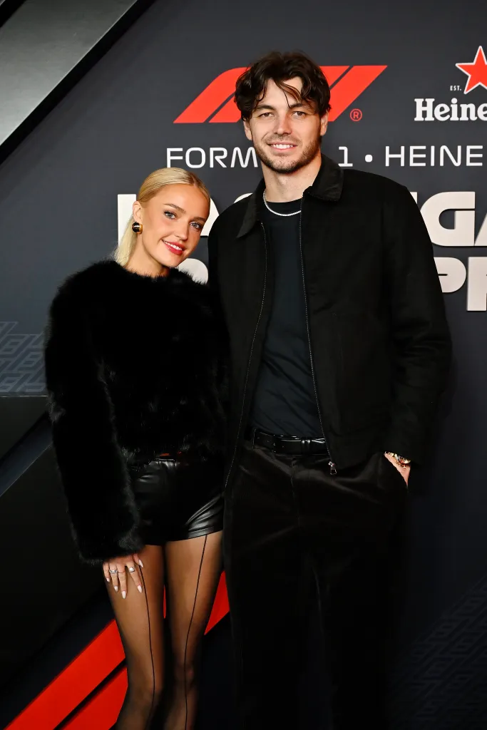 Morgan Riddle and Taylor Fritz attend the F1 Las Vegas Grand Prix.