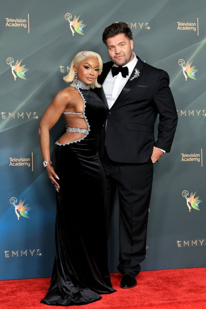 Phaedra Parks and CT Tamburello attend the 78th Emmy Awards Night 1.