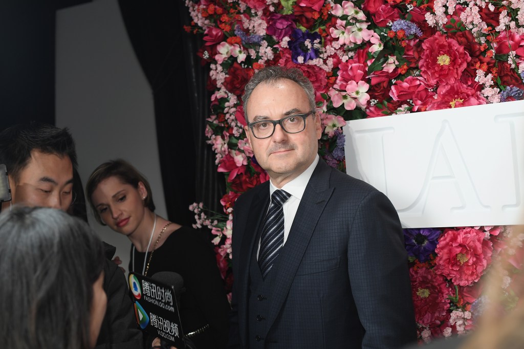 La Perla owner Silvio Scaglia backstage at the La Perla Fall/Winter 2017 RTW Show.