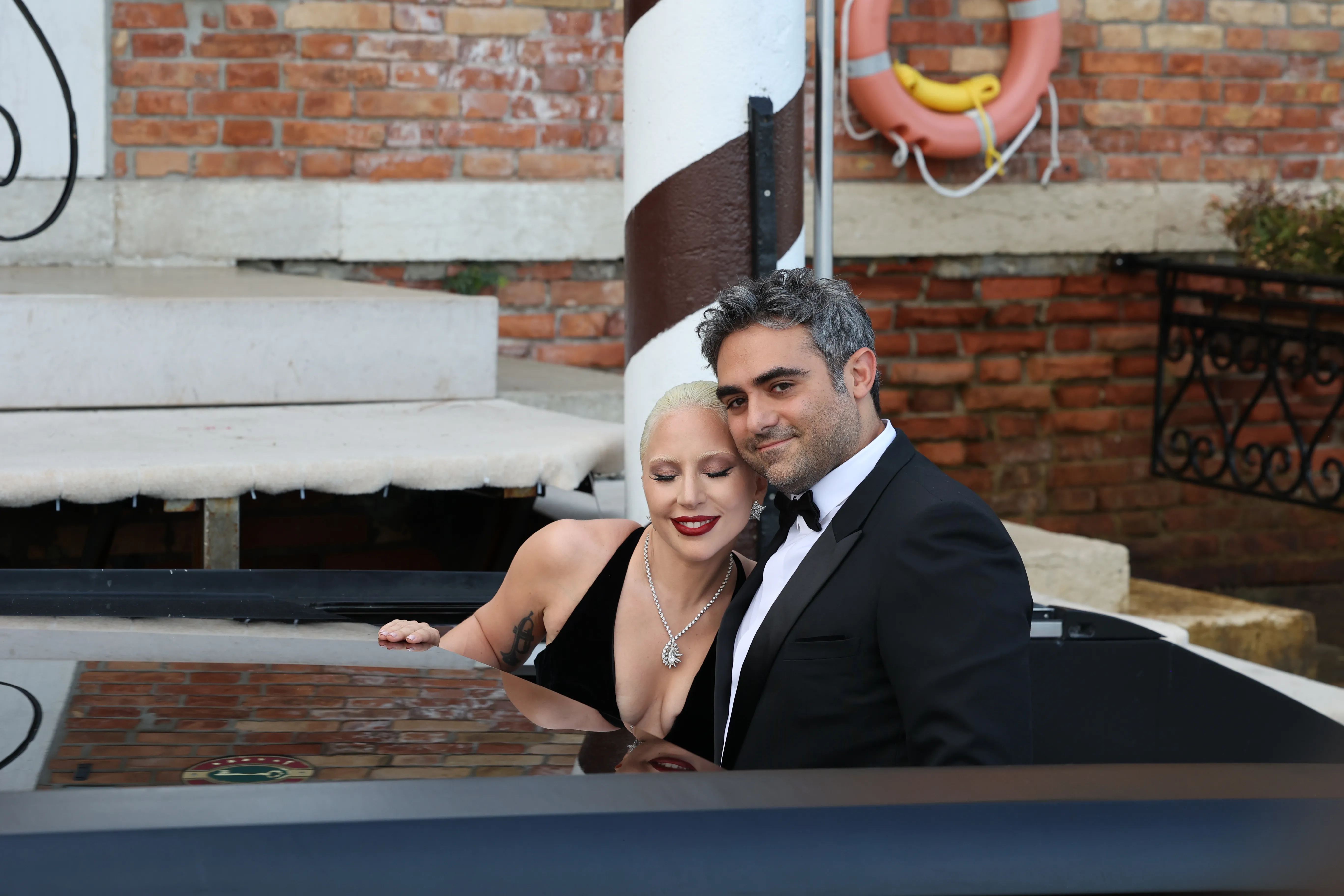 Lady Gaga and Michael Polansky arrive at Hotel Excelsior for the Venice Film Festival.