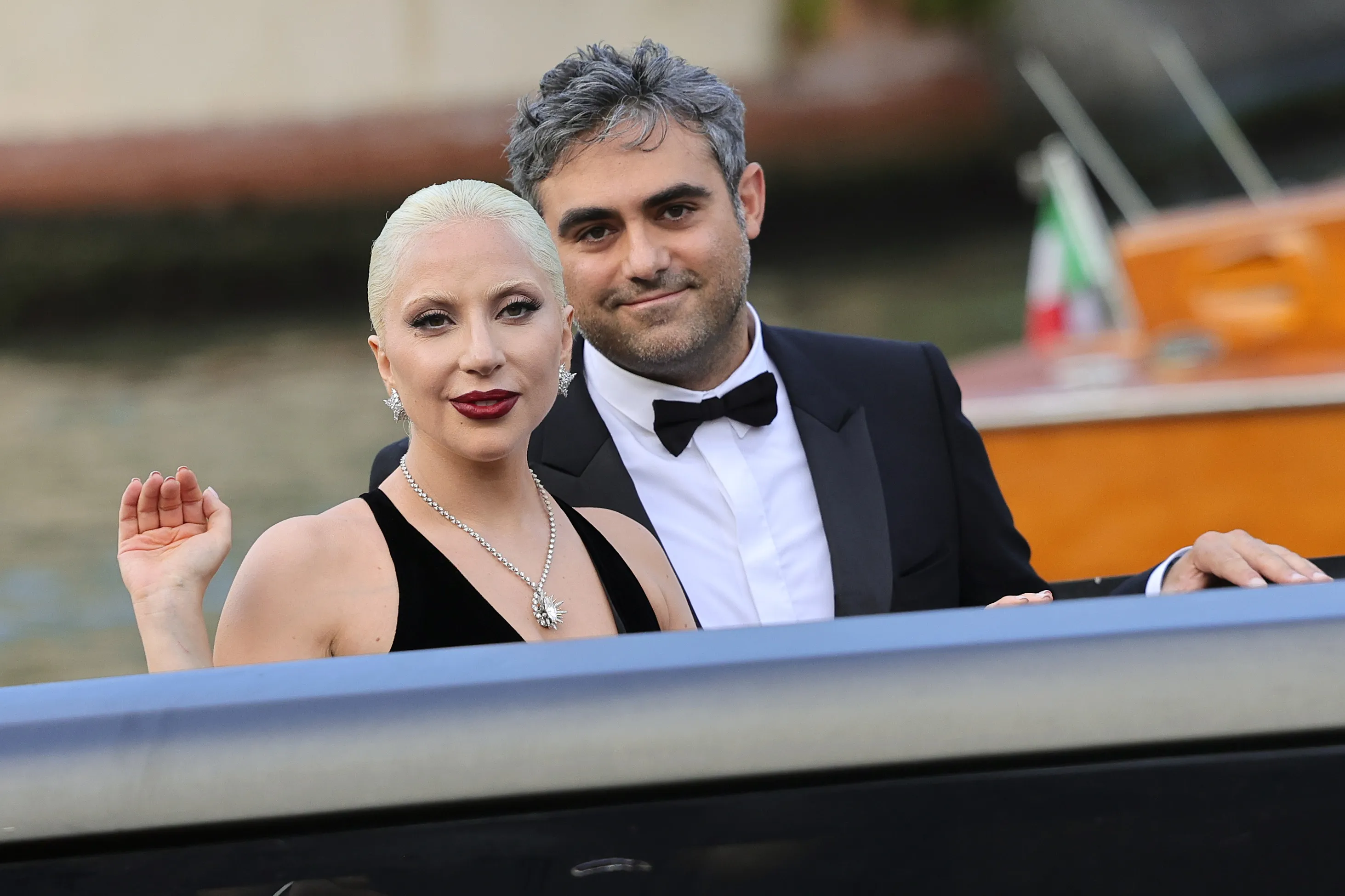 Lady Gaga and Michael Polansky at the 81st Venice International Film Festival.
