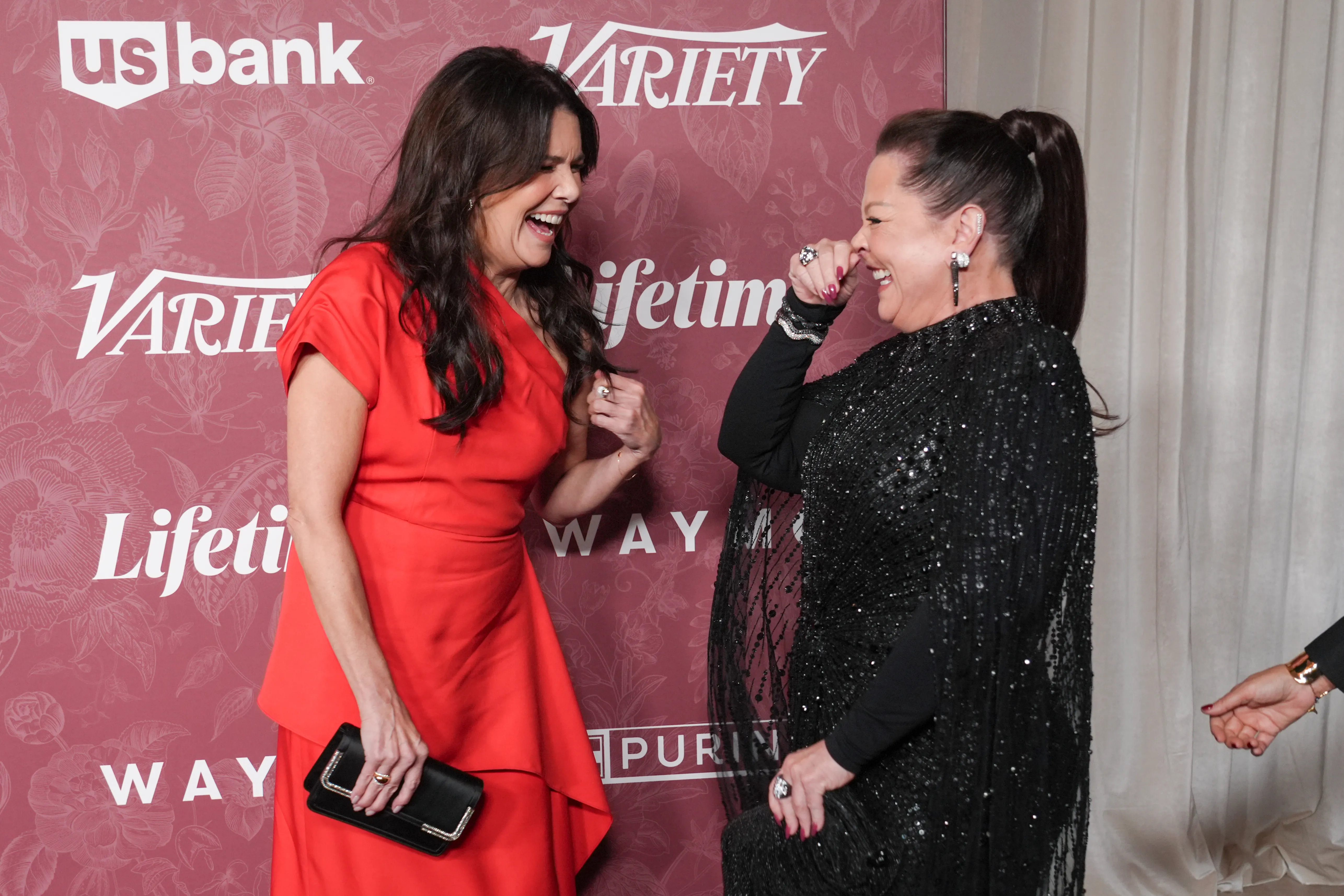 Lauren Graham, left, and Melissa McCarthy arrive at the Variety's Power of Women on Wednesday, Sept. 23.